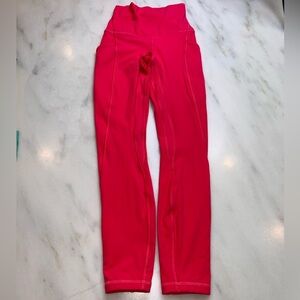 Lululemon align high rise leggings 25” with pockets lip gloss pink size 0 flaws